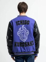 BLEACH-Ichigo-Kurosaki-Purple-Varsity-Jacket-Back-Look