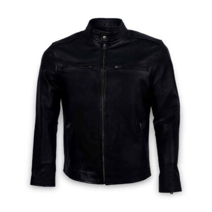 Best Plaing Leather Biker Jacket Black Buy