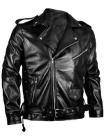 Black Brando Style Leather Jacket