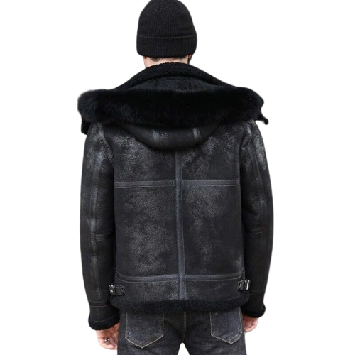 Black-Leather-Shearling-Jacket-For-Men-RAF-Aviator-Sale