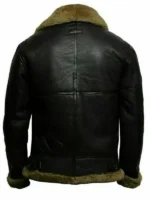 Black RAF Ginger Leather Shearling Jacket For Men - Image 2