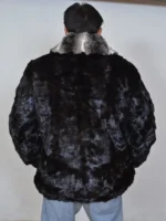 Black Real Mink Shearling Jacket - Image 2