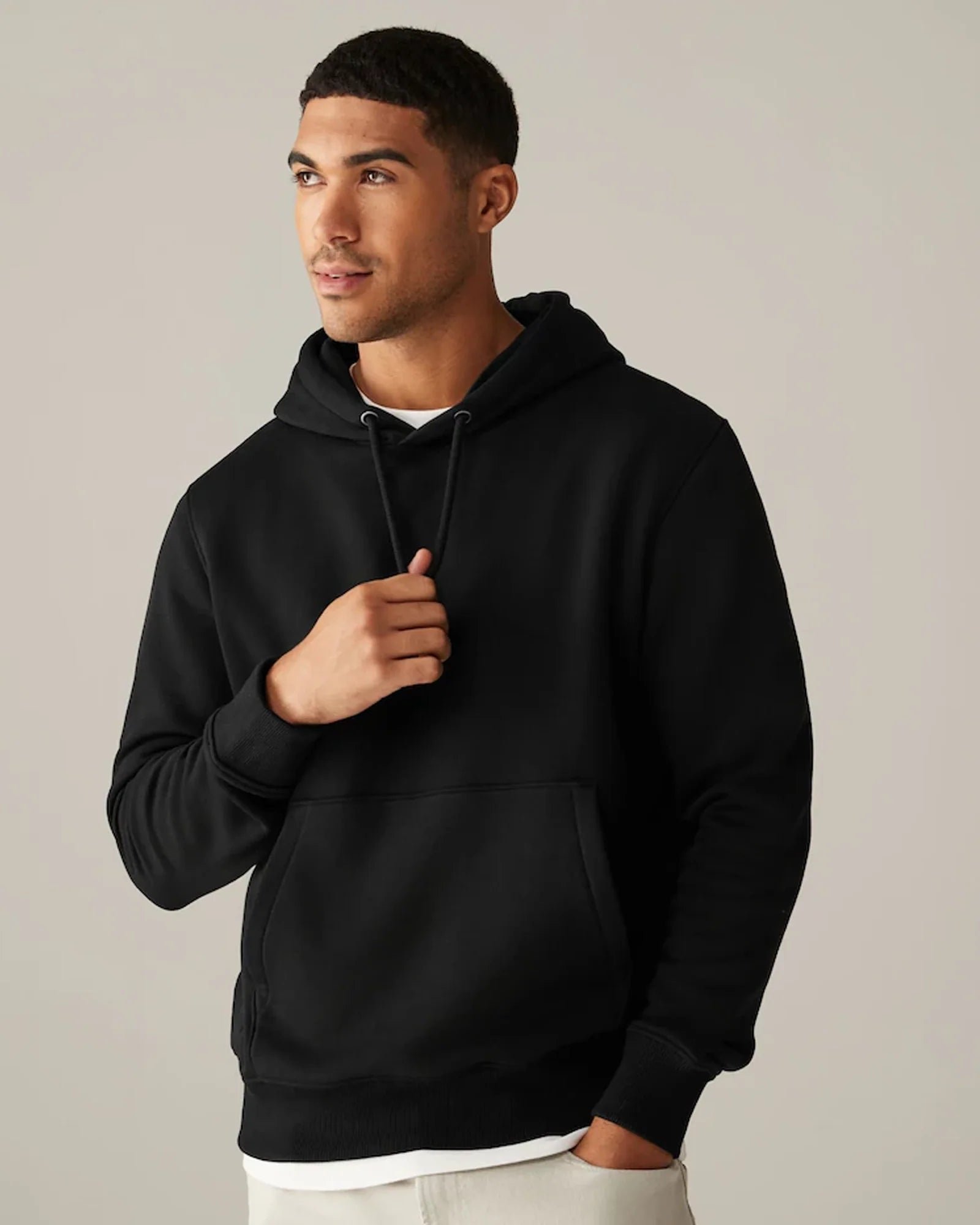 Black-Regular-Fit-Rich-Jersey-Fabric-Hoodie-1 Black-Regular-Fit-Rich-Jersey-Fabric-Hoodie