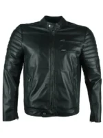 Black Slim Fit Cafe Racer Retro Jacket