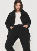 Black Denim Barn Jacket Women - Image 5