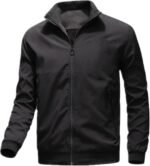 Black Business Jacket For Men with Standing Collar