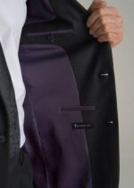Black tailored suit coat men