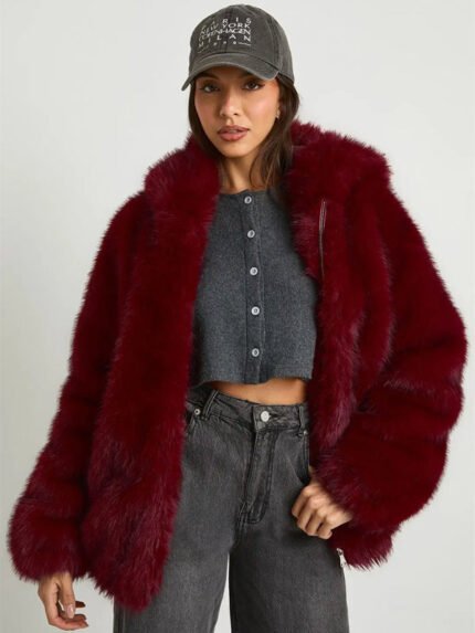 Boohoo-Burgundy-Faux-Fur-Jacket