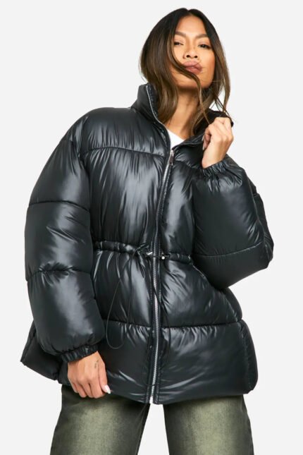 Boohoo-Cinched-Waist-Puffer-Jacket