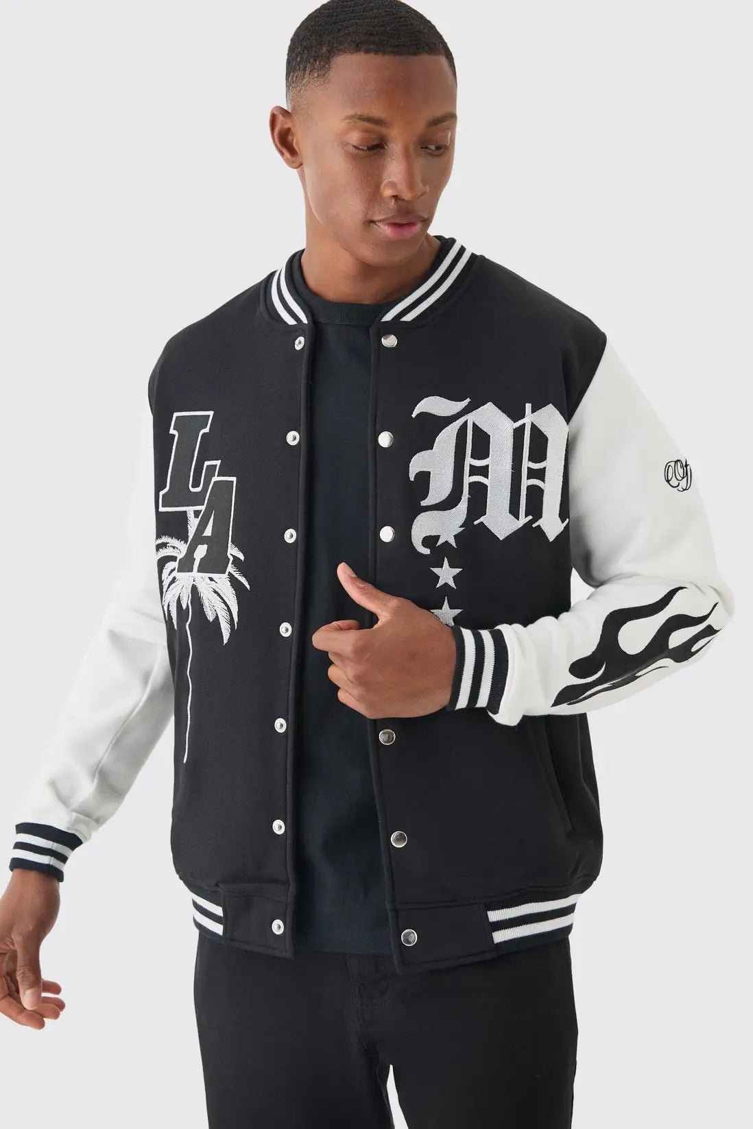 Boohooman-Varsity-Jacket-Black-And-White Boohooman-Varsity-Jacket-Black-And-White