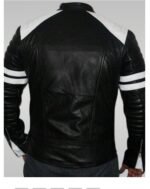 Brad Pitt Fight Club Black Leather Jacket Back