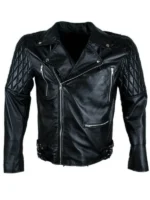 Brando Quilted Style Sheep Skin Leather Jacket