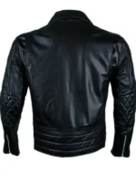 Brando Quilted Style Sheep Skin Leather Jacket - Image 3