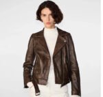Brown Distressed Leather Jacket