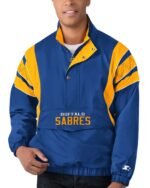 Men's Starter Royal Buffalo Sabres Impact Half-Zip Jacket
