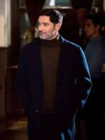CIA Tom Ellis  Black Trench Wool Coat