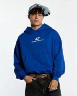 CURVED HOODIE BLUE SALE