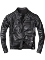 Cafe Racer Distressed Cow Hide Leather Jacket