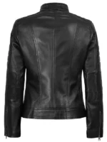 Cafe Racer Slim Fit Black Real Leather Jacket - Image 3