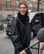 Charlotte Cardin Oversized Leather Jacket - Image 2