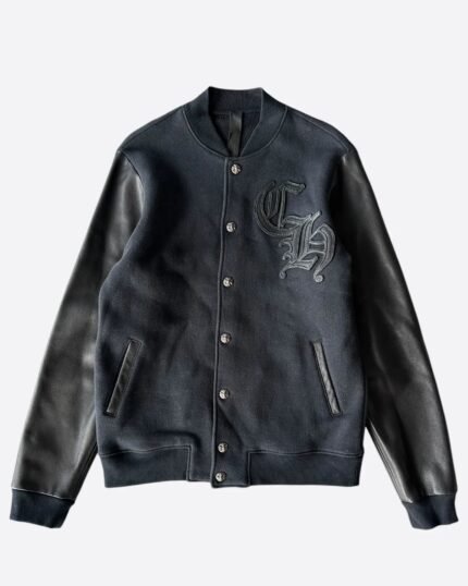 Chrome Hearts Leather Varsity Jacket