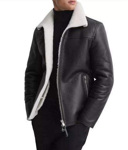 Coal-Black-Shearling-Leather-Jacket