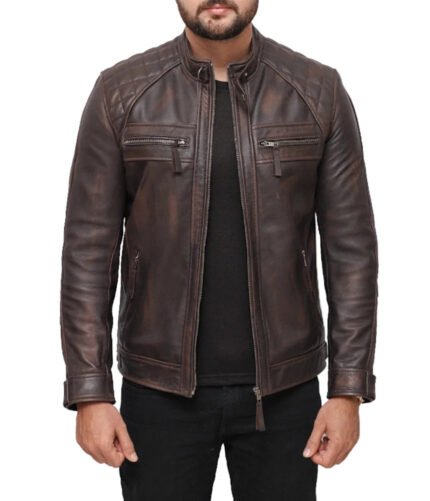 David-Quilted-Shoulder-Distressed-Leather-Jacket-For-Sale