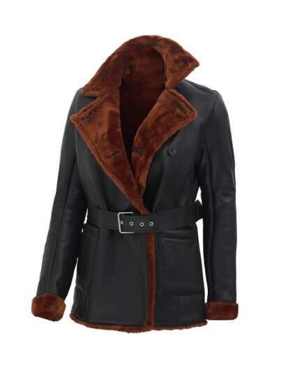 Double Breasted Shearling Jacket For Women