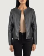 Elixir-Black-Collarless-Leather-Jacket