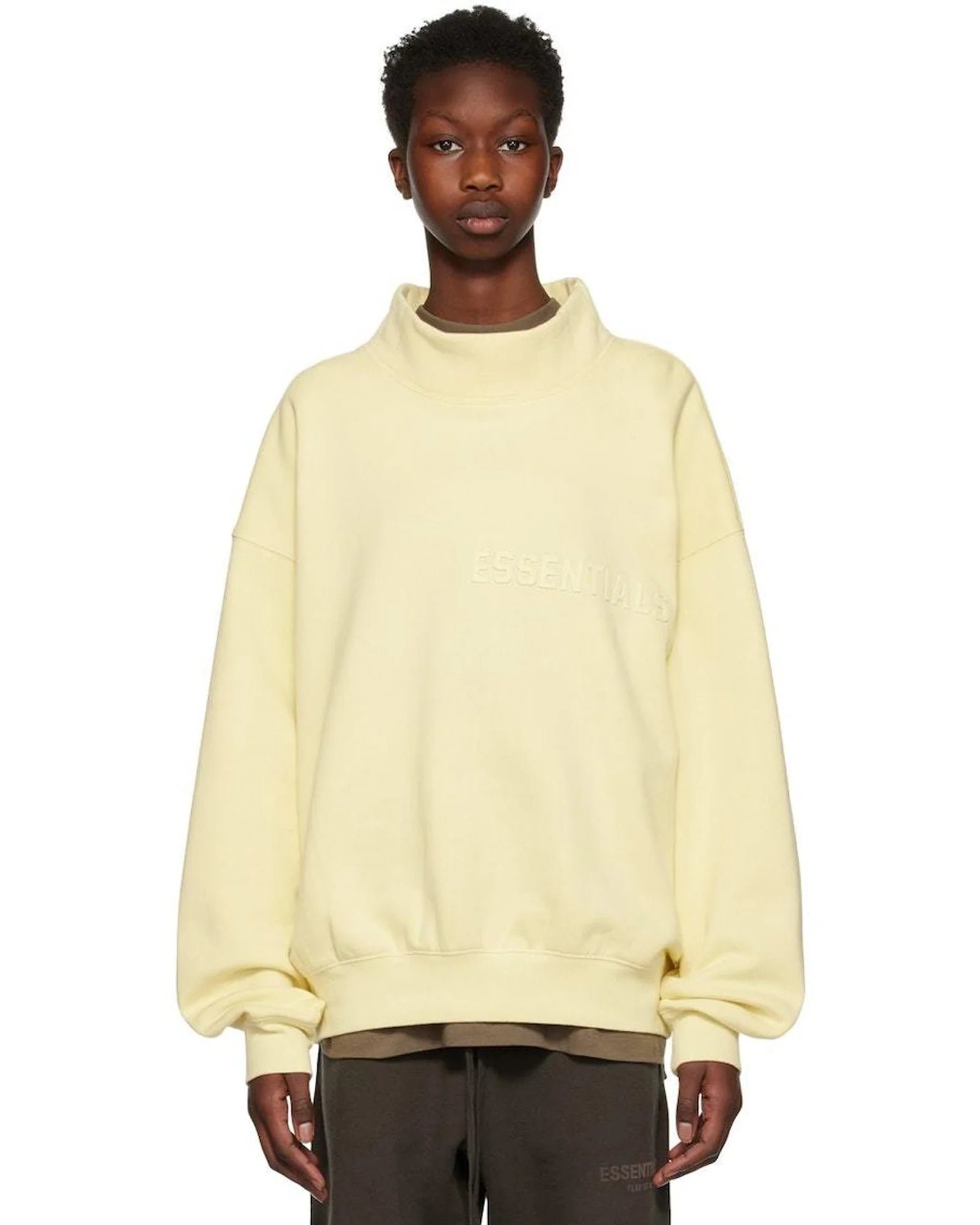 Essentials_Yellow_Mockneck_Sweatshirt Essentials Yellow Mockneck Sweatshirt
