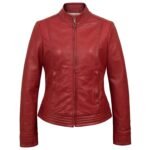 Women Biker Jacket, Leather Jacket Red Zing Apparel