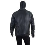 Seth Rollins Black Fur Black Leather Jacket Zing Apparel