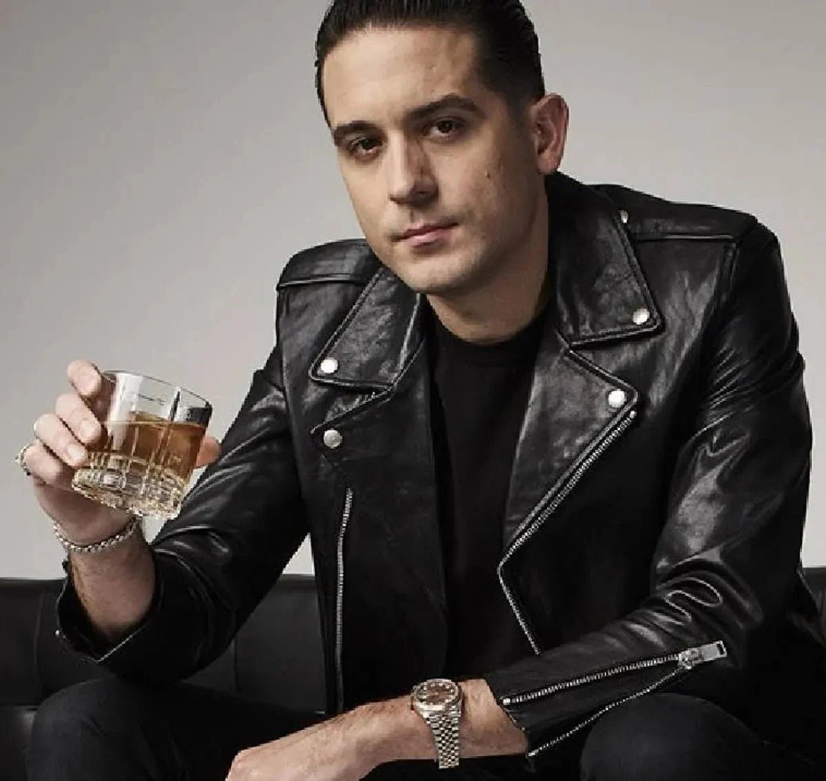 G-Eazy_Biker_Real_Leather_Jacket G-Eazy Biker Black Real Leather Jacket Zing Apparel