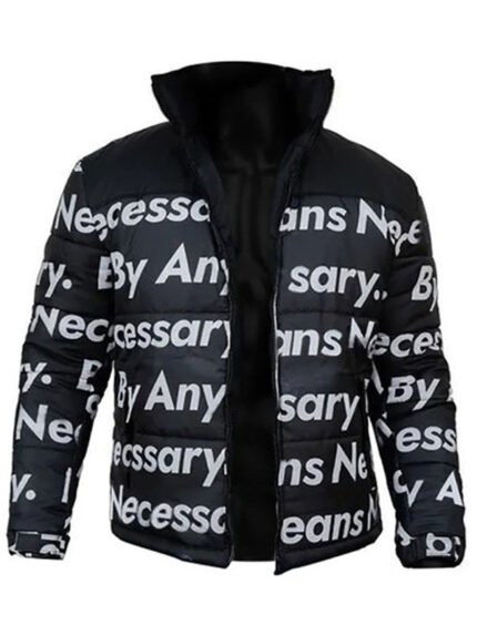 Goku Drip Black Puffer Jacket