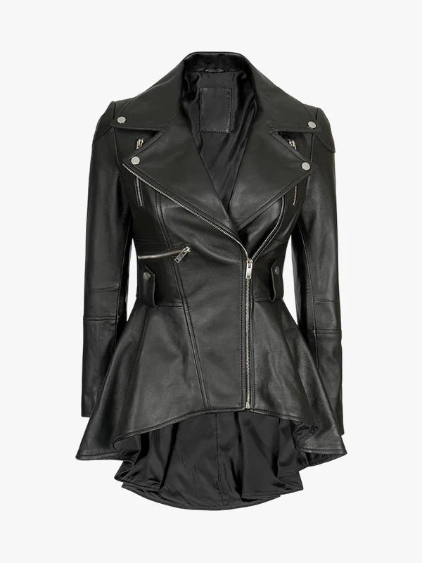 Gonzalez-Womens-Black-Asymmetrical-Peplum-Leather-Jacket-1