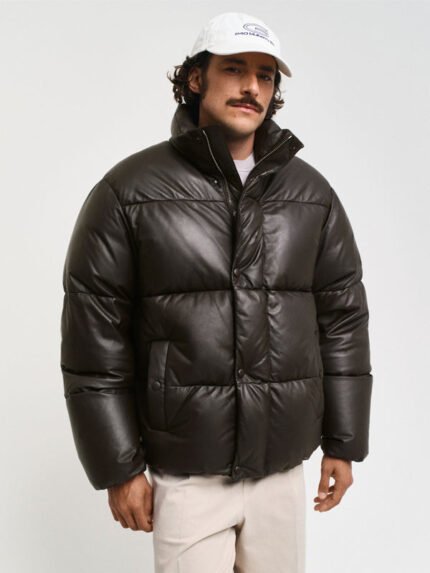 Goose-Down-Leather-Puffer-Jacket-Brown