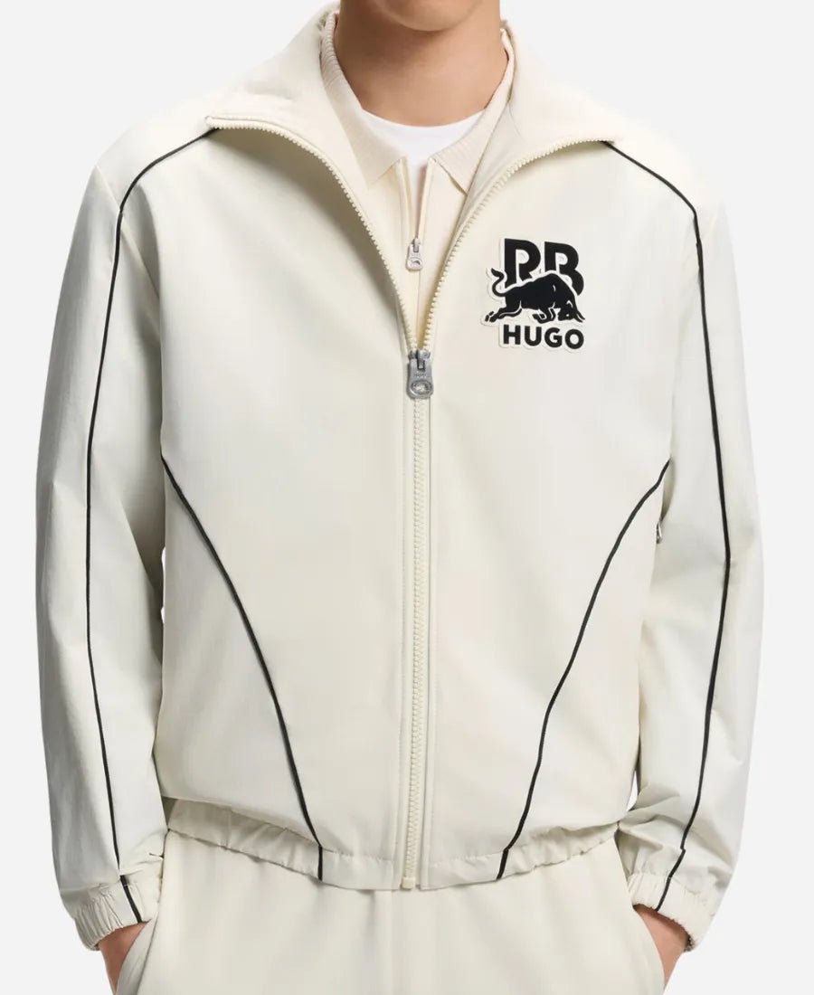 HUGO-x-RB-Bull-White-Jacket HUGO x RB Bull Track Jacket - Image 1