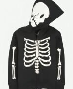 Black Skeleton Halloween Hoodie - Image 2