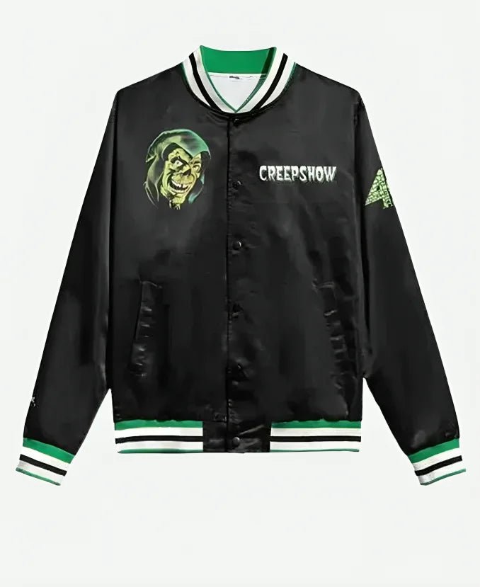 Halloween-Creepshow-Bomber-Jacket Halloween Creepshow Black Bomber Jacket - Image 1