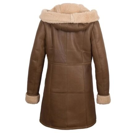 brown Sheepskin Leather Shearling Jacket For Women Zing Apparel