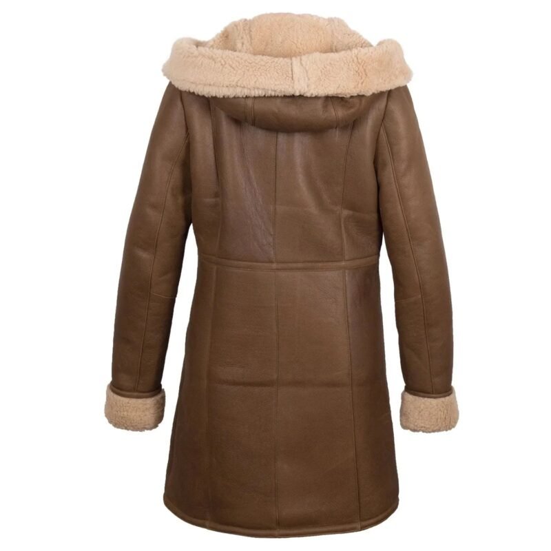 brown Sheepskin Leather Shearling Jacket For Women Zing Apparel