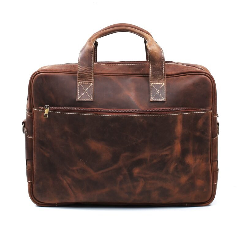 Vintage Leather Laptop Bag, Brown Zing Apparel