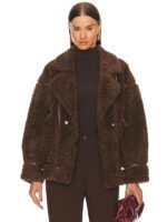 LAMARQUE-Badu-Oversized-Faux-Shearling-Jacket-Brown