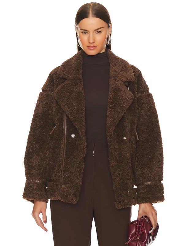 LAMARQUE-Badu-Oversized-Faux-Shearling-Jacket-Brown LAMARQUE-Badu-Oversized-Faux-Shearling-Jacket-Brown
