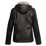 Black Hooded Jacket, Sheep Skin Jacket Zing Apparel
