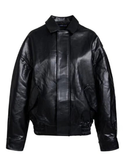Lioness-Kenny-Leather-Bomber-Jacket-Black