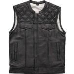 Texas Ranger Leather Vest Men Black Zing Apparel