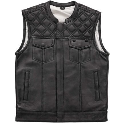 Texas Ranger Leather Vest Men Black Zing Apparel