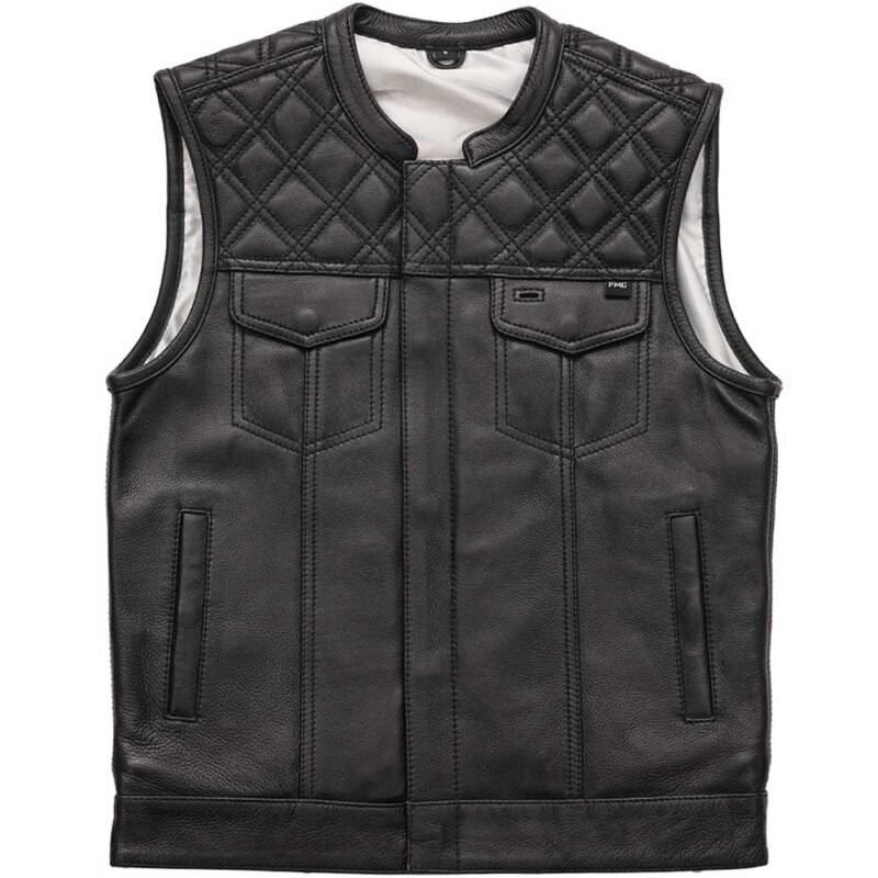Texas Ranger Leather Vest Men Black Zing Apparel