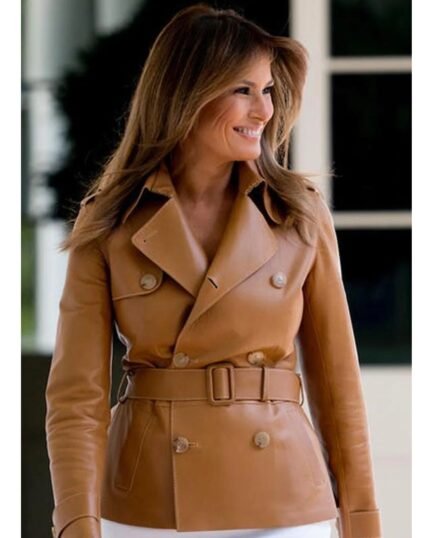 Melania Trump Brown Leather Coat